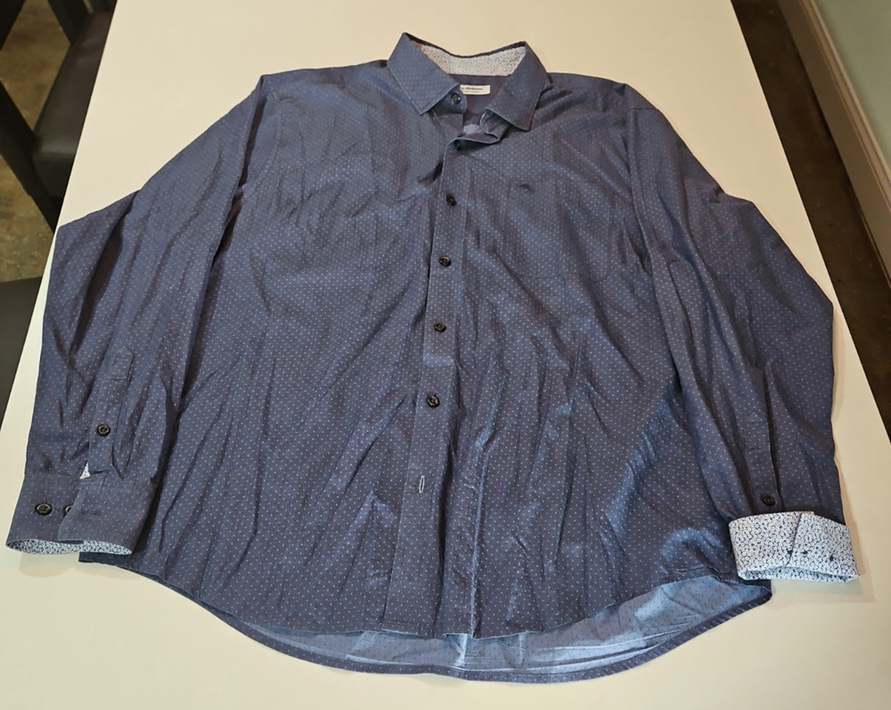 Tommy Bahama The Newport Coast Shirt Mens XL Blue Pima Cotton Long Sleeve Shirt